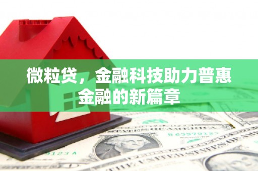 浔阳微粒贷，金融科技助力普惠金融的新篇章
