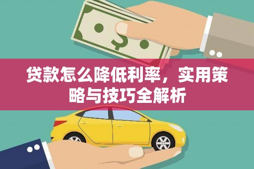 浔阳贷款怎么降低利率，实用策略与技巧全解析