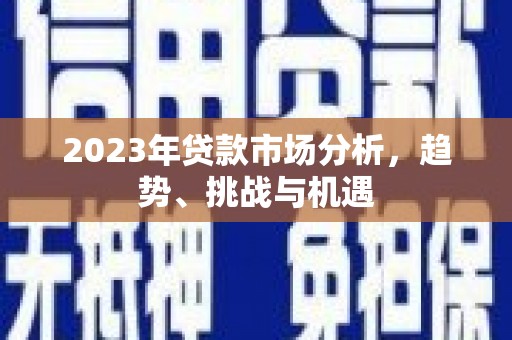 浔阳2023年贷款市场分析，趋势、挑战与机遇