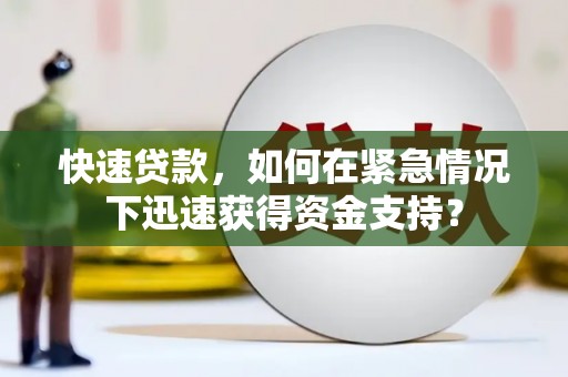 浔阳快速贷款，如何在紧急情况下迅速获得资金支持？