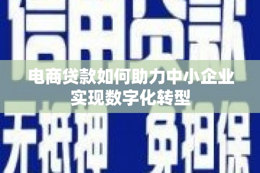 浔阳电商贷款如何助力中小企业实现数字化转型