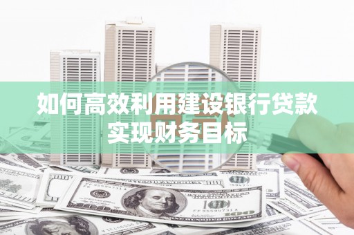 浔阳如何高效利用建设银行贷款实现财务目标