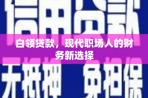 浔阳白领贷款，现代职场人的财务新选择
