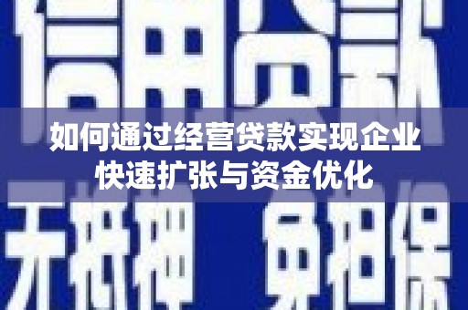 浔阳如何通过经营贷款实现企业快速扩张与资金优化