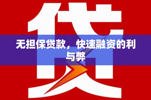 浔阳无担保贷款，快速融资的利与弊