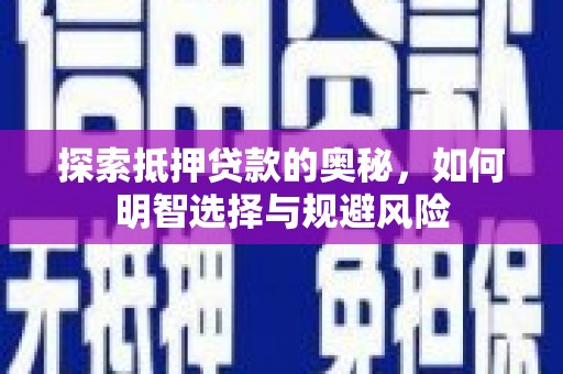 浔阳探索抵押贷款的奥秘，如何明智选择与规避风险