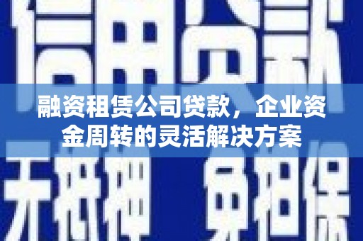 浔阳融资租赁公司贷款，企业资金周转的灵活解决方案