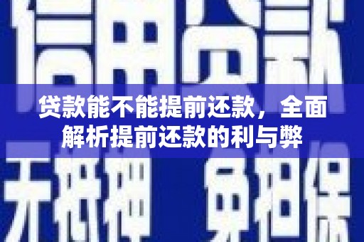 浔阳贷款能不能提前还款，全面解析提前还款的利与弊