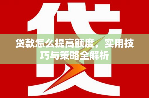 浔阳贷款怎么提高额度，实用技巧与策略全解析