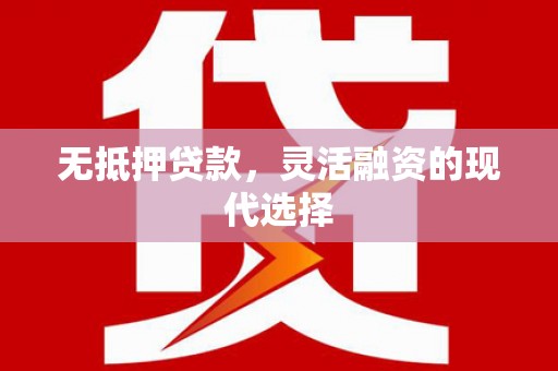 浔阳无抵押贷款，灵活融资的现代选择