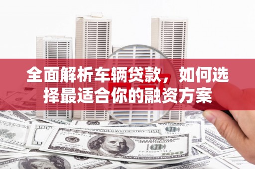 浔阳全面解析车辆贷款，如何选择最适合你的融资方案