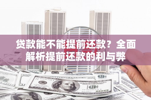 浔阳贷款能不能提前还款？全面解析提前还款的利与弊