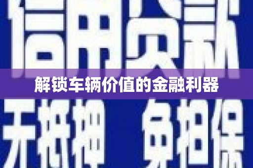浔阳解锁车辆价值的金融利器