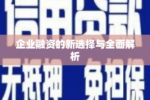 浔阳企业融资的新选择与全面解析