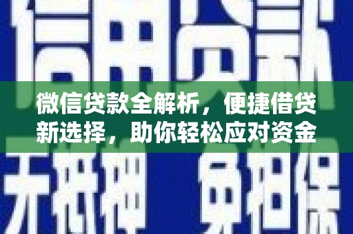 浔阳微信贷款全解析，便捷借贷新选择，助你轻松应对资金需求